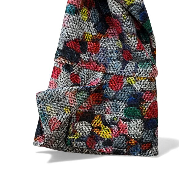 Damee Coat Abstract Painting 3 Button Half Black Half Multi XL Pockets Jacket - Picture 11 of 15